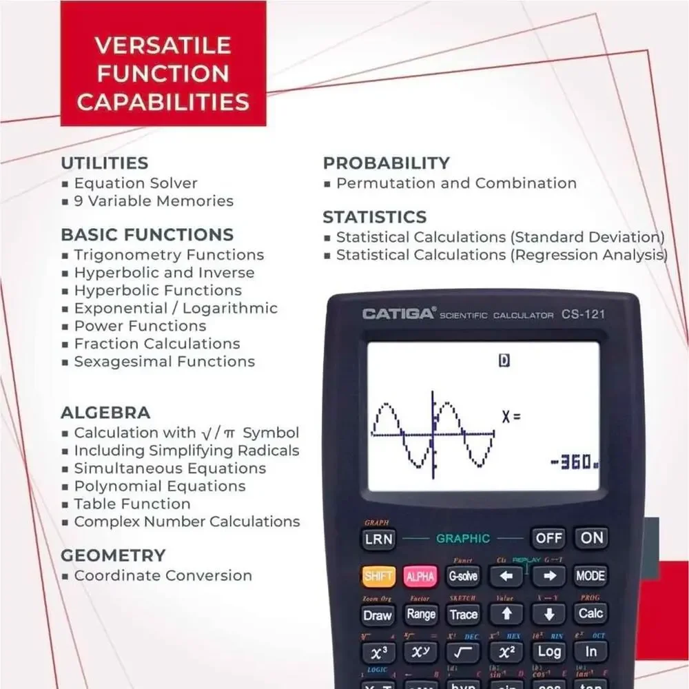 CATIGA Scientific Graphing Calculator with Graphic Functions, Multiple Modes